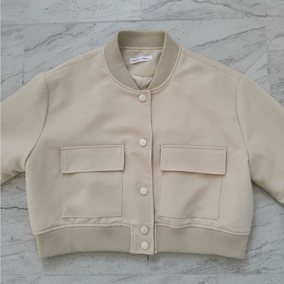 Jackets & Blazers - Women's Cream Bomber Jacket